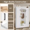 Hall Tree With Bench And 3 Hooks, Modern Entryway Storage Organizer Cabinet With 4 Doors, 1 Drawer And Adjustable Shelves For Hallway, Entryway, Living Room - White - Image 8