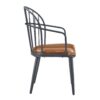 5 Piece Industrial Style Indoor Upholstered Dining Set With Metal Legs - Brown - Image 12