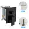12" Ceiling Mount Shower System With Waterfall Tub Spout And Rough In Valve - Matte Black - Image 7