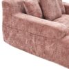 Chenille Interior Lazy Sofa Chaise Lounge Armchair With Pillows And Armrests - Pink - Image 12