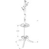 Free Standing Coat Rack 6 Hooks For Entryway With Umbrella Holder - Cherry - Image 5