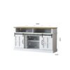 58" TV Stand With Storage Cabinet And Shelves, TV Console Table Entertainment Center For Living Room, Bedroom - White - Image 3