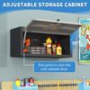 Heavy Duty Metal Wall Mounted Tool Storage Cabinet Steel Metal Garage Storage Cabinet - Black / Gray - Image 11