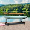 Heavy Duty Freestanding Kayak Storage Rack With Adjustable Stand And Lockable Wheels, Metal - White - Image 2