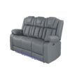 Raize - 3 Piece Power Living Room Set With Storage Console And Cup Holders - Gray - Image 10