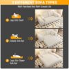 Human Dog Bed, Lazy Sofa Couch, Multifunctional Foldable Sofa Bed, 3 In 1 Teddy Fabric Sleeper Sofa Bed For Living Room Guest Bed, Playroom - Beige - Image 12