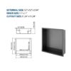 12" X 12" Stainless Steel Shower Niche Waterproof And Durable - Gunmetal Black - Image 3