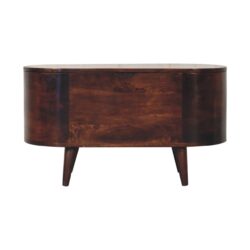 Rounded Lid-Up Blanket Box - Walnut