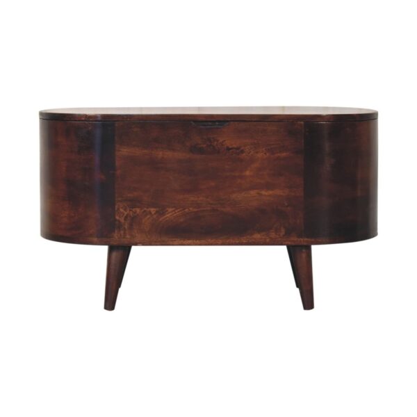 Rounded Lid-Up Blanket Box - Walnut