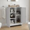 Classic Freestanding Bathroom And Kitchen Storage Cabinet With Adjustable Shelves - White - Image 8