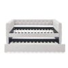Mid Century Upholstered Tufted Daybed With Trundle Elegant Button And Nailhead Design Full Daybed & Twin Trundle - Beige - Image 5
