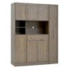 Freestanding Buffet With Hutch, Large Kitchen Pantry Storage Cabinet Cupboard With Pull Out Side Cabinet, Door Shelves And Drawer - Brown - Image 6