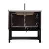 Modern Freestanding 36" Bathroom Vanity With Ceramic Sink, Hot And Cold Faucet, 2 Door Cabinet & Open Iron Shelf - Walnut - Image 11