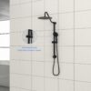 Shower System With 5 Function Rain Hand Shower And Slide Bar Combo - Matte Black - Image 3