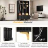 Modern Large Storage Hall Tree With Bench, Luxurious Coat Rack With 6 Hooks And Legs For Entryway, Living Room - Black / Gold - Image 9