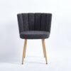 Modern Dining Chair (Set of 2) With Iron Tube Wood Color Legs, Shorthair Cushions And Comfortable Backrest, Suitable For Dining Room, Living Room, Cafe, Simple Structure - Gray - Image 3