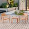3 Piece Indoor / Outdoor Leisure Table And Chair Set (2 Chairs And 1 Coffee Table), UV Resistant, Waterproof And Durable - Apricot Brown - Image 12