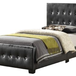 Twin Bed Stylish Transitional - Sleek Black