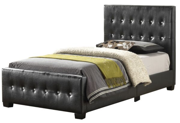 Twin Bed Stylish Transitional - Sleek Black