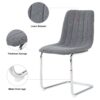 Modern Simple Light Luxury Dining Chair With Metal Legs For Home And Bedroom, (Set of 2) - Dark Gray - Image 6