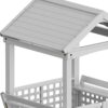 Outdoor Wooden Playhouse With Bench And Door - White - Image 4