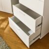 Oliver - Farmhouse 4 Drawer Jumbo Chest With Extra Storage And Durable Features - White - Image 4