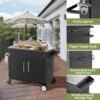 Outdoor Grill Cart With 304 Stainless Steel Sink And Cabinet - Black / Silver - Image 14