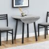 3 Piece Dining Table Set, Small, Drop Leaf, Contemporary & Modern - Gray - Image 14