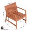 5 Piece Indoor / Outdoor Furniture Set 3 Seater Sofa, 2 Chairs And 2 Coffee Tables, Waterproof And Durable - Apricot Brown, Pp - Image 15