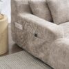 Chenille Interior Lazy Sofa Chaise Longue Armchair With Pillows And Armrests - Khaki - Image 17