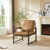 Retro Leisure Accent Chair With Extra Soft Padding - Camel - Image 2