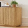 Contemporary Wave Pattern Sideboard Storage Cabinet TV Stand - Natural - Image 10