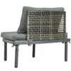 6 Piece Patio Sofa Furniture Set, Half Moon Outdoor Sectional Sofa With 2 High Low Coffee Tables, Wicker Rattan, Tempered Glass, 4 Pillows & Cushions, For Backyard, Garden, Poolside - Gray - Image 15