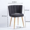 Modern Dining Chair (Set of 2) With Iron Tube Wood Color Legs, Shorthair Cushions And Comfortable Backrest, Suitable For Dining Room, Living Room, Cafe, Simple Structure - Gray - Image 2