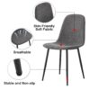 Modern Mid Century Style Dining Chairs (Set of 4) With Soft Linen Fabric And Metal Legs - Dark Gray - Image 5