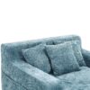 Chenille Interior Lazy Sofa Chaise Lounge Armchair With 3 Pillows And Armrests - Mint Blue - Image 8