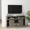 TV Stand With Storage Cabinet And Shelves, TV Console Table Entertainment Center For Living Room, Bedroom - Old Pine - Image 5