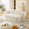 2 In 1 Foldable Sofa Plush Corduroy Sofa Convertible Floor Sofa Bed Deep Seating With Multi Functional Blanket Suitable For Living Rooms - Beige - Image 5