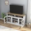 TV Stand With Storage Cabinet And Shelves, TV Console Table Entertainment Center For Living Room, Bedroom - White - Image 4