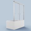 56" -60" W*58" H Semi-Frameless Double Sliding Tub Door, Bypass Bathtub Shower, 1 / 4" (6Mm) Thick SGCC Tempered Glass Door - Chrome - Image 11