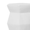 Contemporary Ceramic Drum Stool Indoor / Outdoor Side Table Glazed Accent Garden Stool - White - Image 18