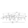 6 Piece Patio Sofa Furniture Set, Half Moon Outdoor Sectional Sofa With 2 High Low Coffee Tables, Wicker Rattan, Tempered Glass, 4 Pillows & Cushions, For Backyard, Garden, Poolside - Gray - Image 3