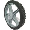 Universal 12" Spoked Plastic Wheel And Tire For Lawn Mowers & Trolley Carts, 10 Pack - Black - Image 4