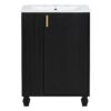 Classic Retro 24" Bathroom Vanity With Sink, Door Shelf, Side Open Storage Frame, Soft Closing Door - Black - Image 11