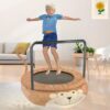 Monkey Children's Trampoline Happy Expression Outdoor / Indoor Dual Use, Foldable Iron Tube - Yellow / Black - Image 2