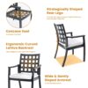5 Pieces Outdoor Patio Dining Set, Rectangular Table And 4 Stationary Dining Chairs - Ember Black - Image 7