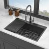 30" Modern Topmount Kitchen Sink Stainless Steel 16 Gauge Single Bowl - White - Image 4