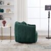 Upholstered Oversized 360 Degree Swivel Accent Barrel Chair And Half Cozy Sofa With 3 Pillows, Channel Tufted Pumpkin Shape Club Armchair For Living Room, Bedroom, Office, Lounge - Green - Image 7