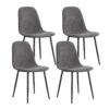Modern Mid Century Style Dining Chairs (Set of 4) With Soft Linen Fabric And Metal Legs - Dark Gray - Image 10