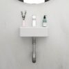 Modern Ceramic Rectangular Wall Mount Bathroom Sink With Single Faucet Hole - White - Image 8
